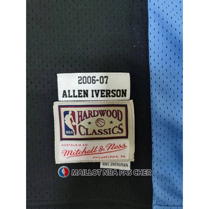 Maillot Denver Nuggets Allen Iverson NO 3 Mitchell & Ness 2006-07 Noir